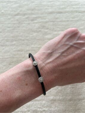 Charriol Black Cable Bracelet with Silver Accents